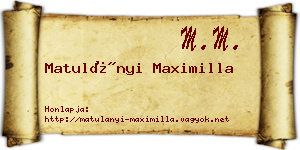 Matulányi Maximilla névjegykártya